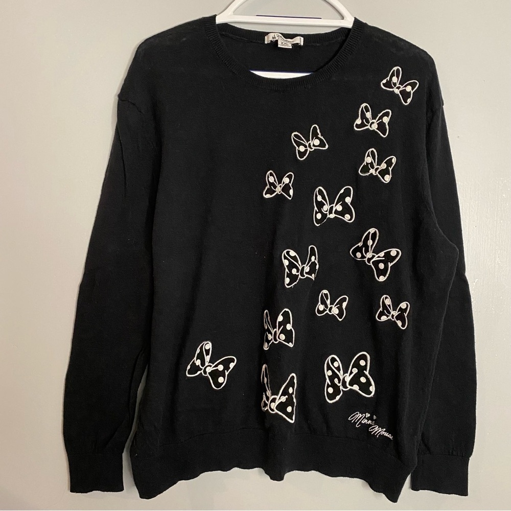 Disney Minnie Mouse Black Bows Sweater Size XXL